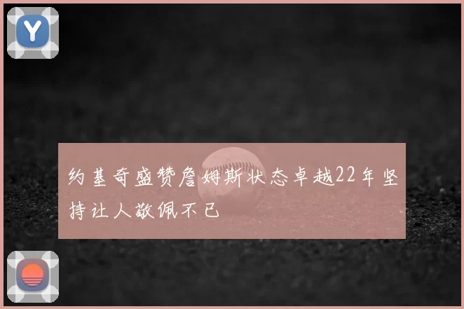 约基奇盛赞詹姆斯状态卓越22年坚持让人敬佩不已