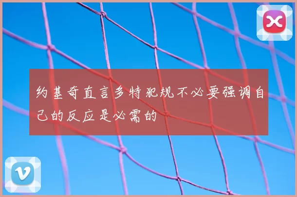 约基奇直言多特犯规不必要强调自己的反应是必需的